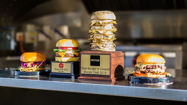 The Golden Burger trophy at The Hatch food truck
