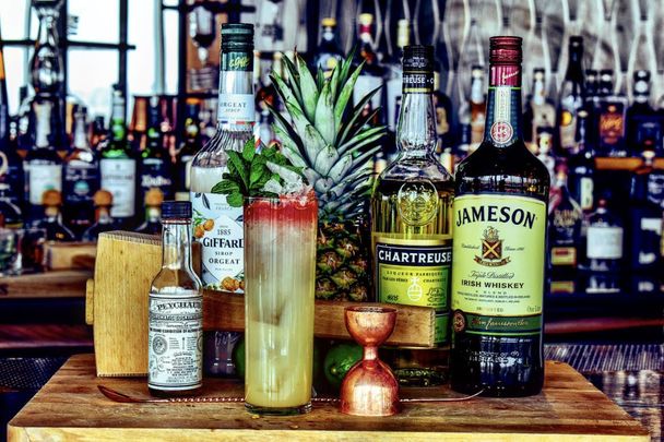 Irish tricolor cocktails for St. Patrick\'s Day.