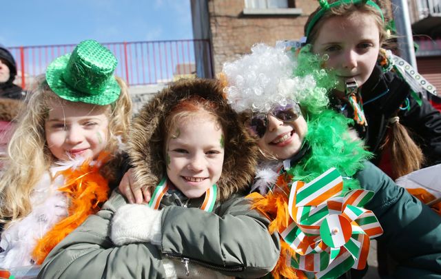 Celebrating in Dublin at the St Patricks Day Parade.