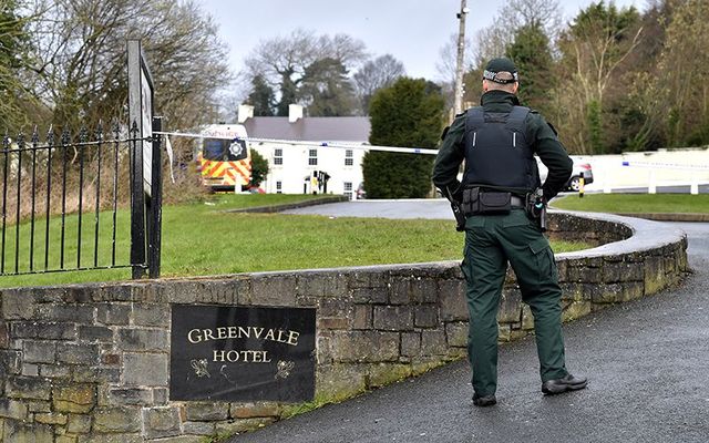  Police Service of Northern Ireland on the scene at the site of the Tyrone disco.