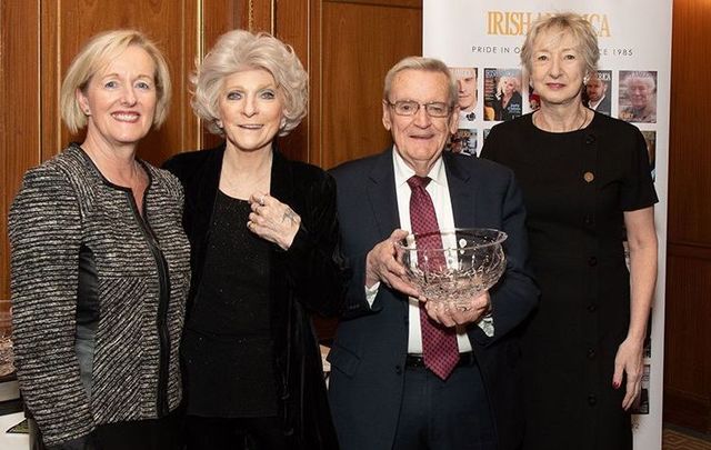 Aine Sheridan, Judy Collins, Adrian Flannelly and Irish America editor-in-chief Patricia Harty at the Hall of Fame luncheon.