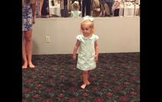 WATCH: Adorable 2-year-old Irish dances for her family