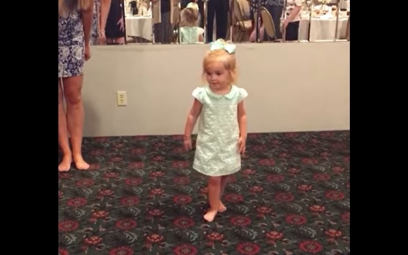WATCH: Adorable 2-year-old Irish dances for her family