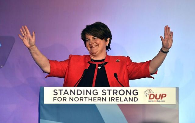 DUP leader Arlene Foster makes her keynote speech during the Democratic Unionist Party annual conference at the Crown Plaza Hotel on November 24, 2018, in Belfast, Northern Ireland. 