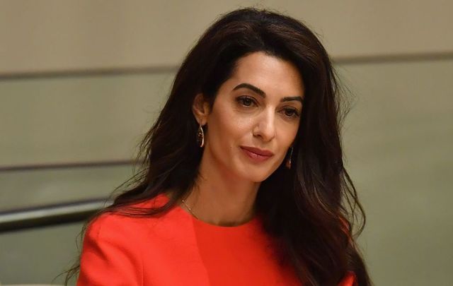 Amal Clooney participates in the Press Behind Bars: Undermining Justice and Democracy event during the 73rd session of the United Nations General Assembly at the United Nations in New York on September 28, 2018.
