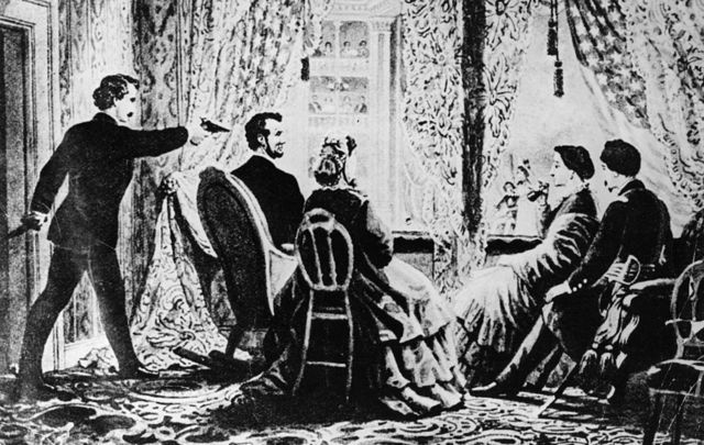 14th April 1865: The assassination of the 16th President of the United States, Abraham Lincoln by actor John Wilkes Booth at Ford\'s Theatre, Washington DC.\n
