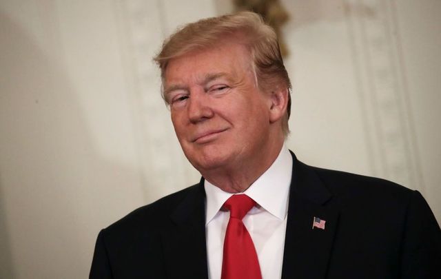  President Donald Trump looks on during an event recognizing the Wounded Warrior Project Soldier Ride in the East Room of the White House, April 18, 2019, in Washington, DC. Today the Department of Justice released special counsel Robert Mueller’s redacted report on Russian election interference in the 2016 U.S. presidential election.