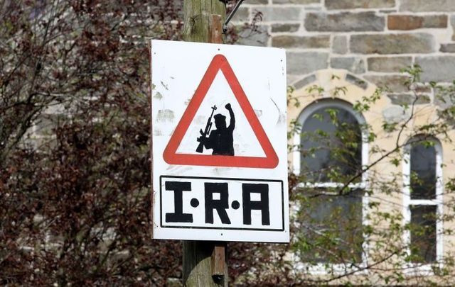 An IRA sign in Derry. New pro-IRA graffiti has appeared in the wake of Lyra McKee\'s death.