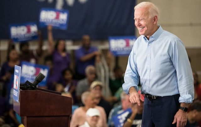 Democratic presidential candidate Joe Biden addresses a crowd at the Hyatt Park community center on May 4, 2019, in Columbia, South Carolina.