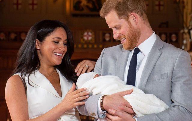 Meghan and Harry with their newborn son Archie Harrison Mountbatten-Windsor.