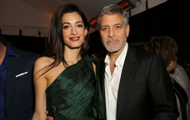 Amal Clooney and George Clooney attend the premiere of Hulu\'s \"Catch-22\" on May 07, 2019, in Hollywood, California.