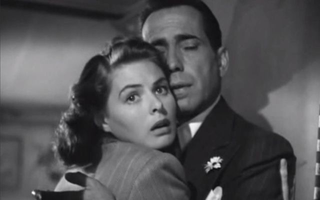 Ingrid Bergman and Humphrey Bogart in Casablanca.