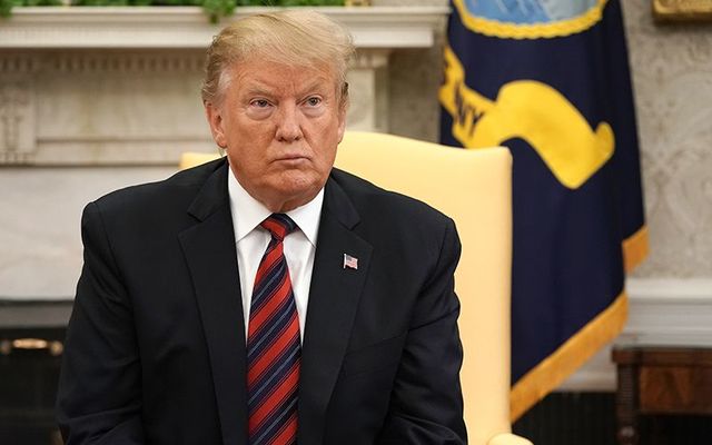 President of the United States Donald J Trump, speaking to the press at the White House.