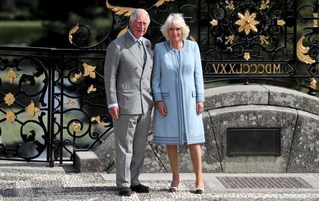 Prince Charles and Camilla, Duchess of Cornwall, at the Powerscourt House and Gardens.