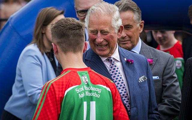 Prince Charles meeting young GAA players in Northern Ireland. 