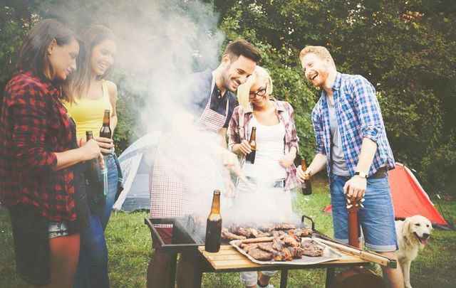 BBQ party with beer. 