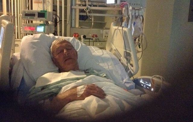 Peter O\'Neill in hospital in the US. 