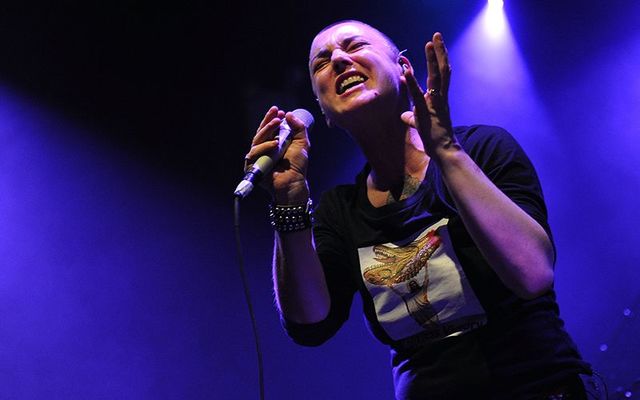Sinead O\'Connor performing at the Highline Ballroom in New York City, in 2012.