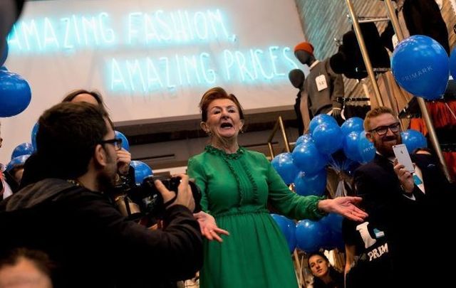 Irish woman Breege O\'Donoghue helps open a new Primark in Madrid in 2017