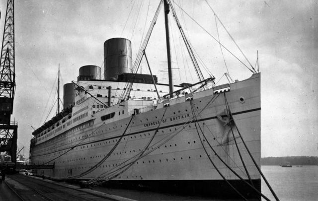 The Empress of Britain when it was still a cruise liner, in May 1931.