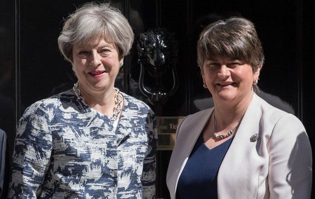 British PM Theresa May and DUP leader Arlene Foster. 