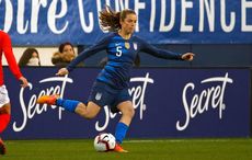 Kelley O'Hara flying the Irish flag at the Women's World Cup