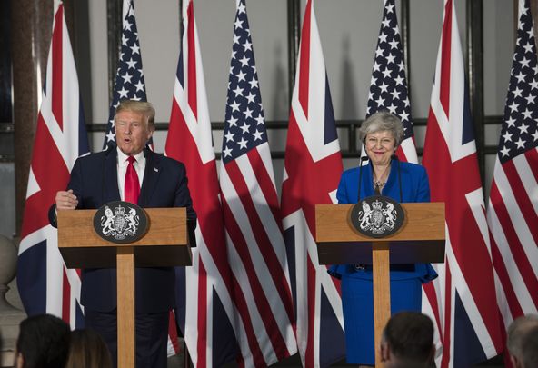 President Donald Trump and outgoing British Prime Minister Theresa May