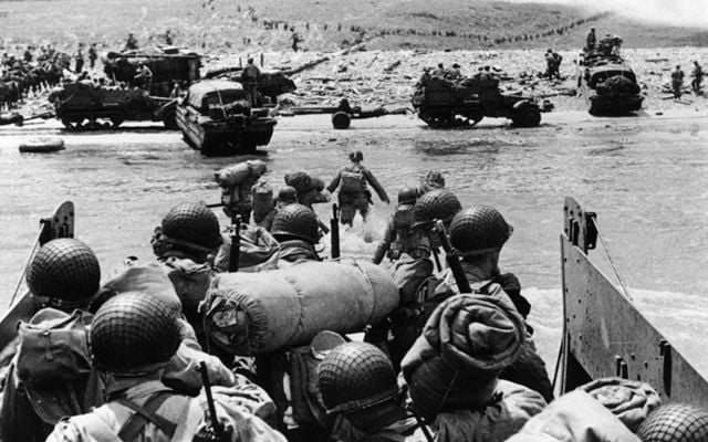 The Allied Forces landing on the beaches of Normandy, on D-Day on June 6, in 1944.
