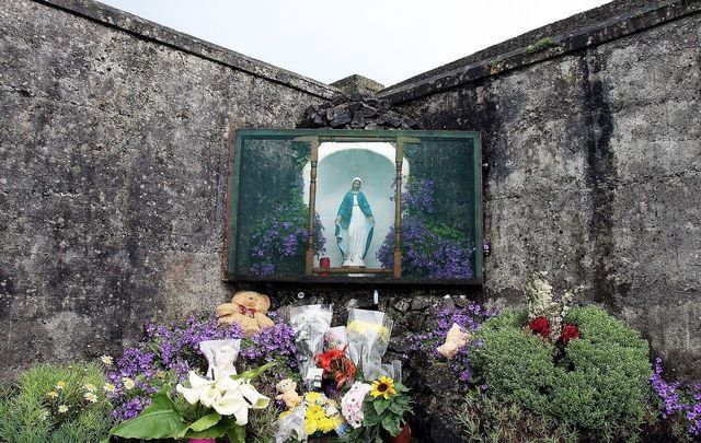 Tuam shrine erected in memory of the hundreds of children and babies buried at the site in a mass grave.