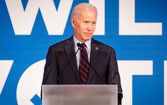 Former vice president and 2020 Democratic presidential candidate Joe Biden speaks to a crowd at a Democratic National Committee event at Flourish in Atlanta on June 6, 2019, in Atlanta, Georgia. The DNC held a gala to raise money for the DNC\'s IWillVote program, which is aimed at registering voters.