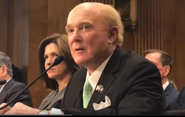 Ohio businessman Ed Crawford, the next US ambassador to Ireland, testifying before the US Senate.