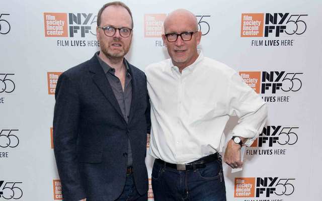 Trevor Birney and Alex Gibney attend the 55th New York Film Festival - \'No Stone Unturned\' at The Film Society of Lincoln Center, Walter Reade Theatre on September 30, 2017, in New York City. 