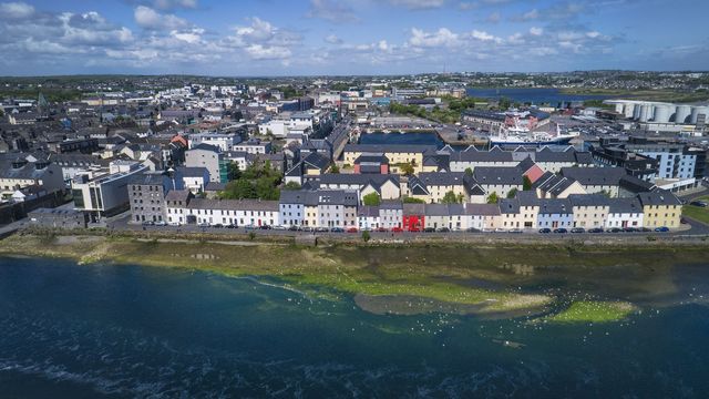 Galway city walls, from above.