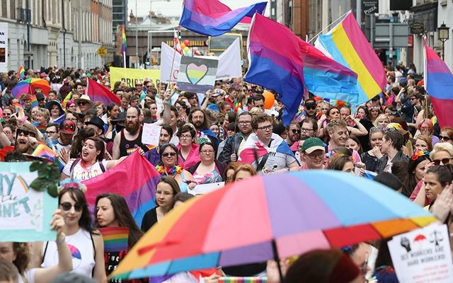 Crowds filled the street for Dublin\'s Pride parade.