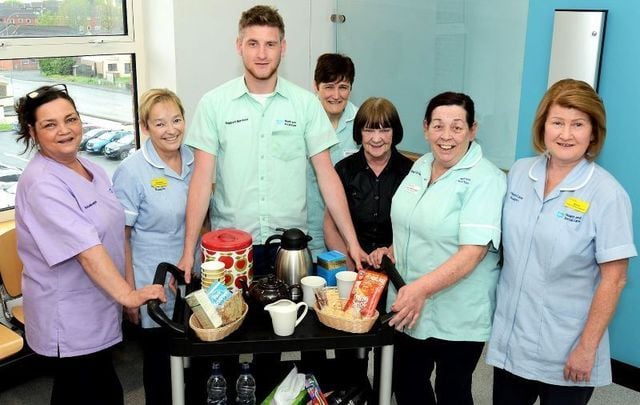 Two hospitals in Northern Ireland have introduced \"comfort trolleys\" for friends and family of patients who are dying.