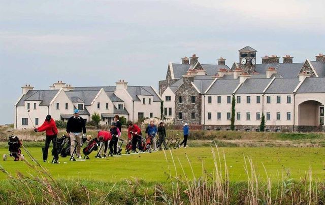 President Trump promoted his Irish golf course on Twitter over the weekend, a move that critics say could be unconstitutional.