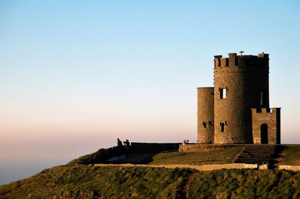 The iconic O\'Brien\'s Tower at the Cliffs of Moher as reopened following renovations.