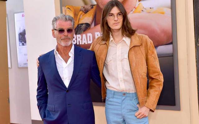 Pierce Brosnan and son Dylan attend the LA premiere of  \'Once Upon a Time in Hollywood\' on July 22, 2019.