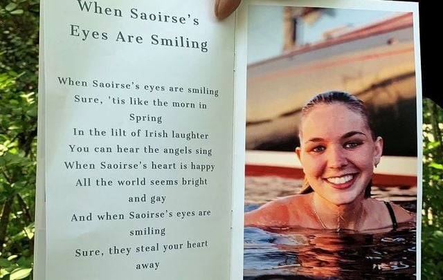Saoirse Kennedy Hill was remembered with an Irish poem at her Massachusetts funeral on Monday, August 5.