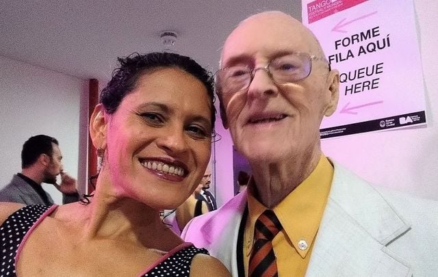 Lucia Seva and her 99-year-old dance partner James McManus