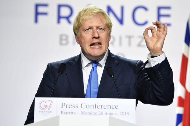 British Prime Minister Boris Johnson, at the G7 summit in France.