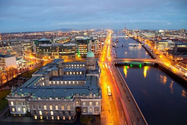 Dublin city from the air: Brexit will benefit the Irish financial sector.