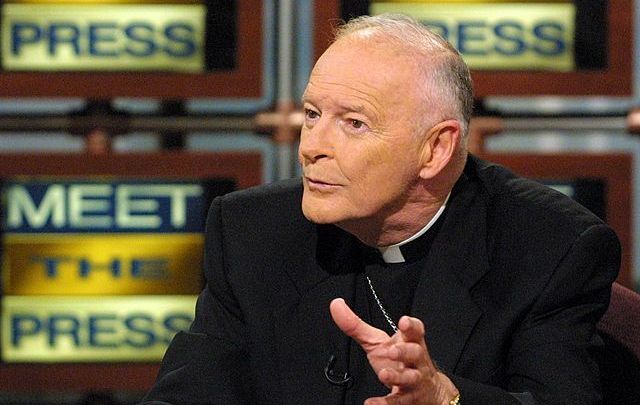 Archbishop of Washington Cardinal Theodore McCarrick speaks during a taping of the Christmas special edition of \'\'Meet the Press\'\' -- Americas Recovery, December 23, 2001, at the NBC studios in Washington, DC. 