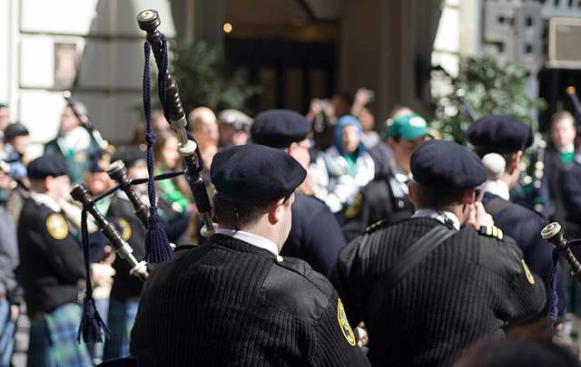 Marchers at the Fifth Avenue St Patrick\'s Day Parade. 