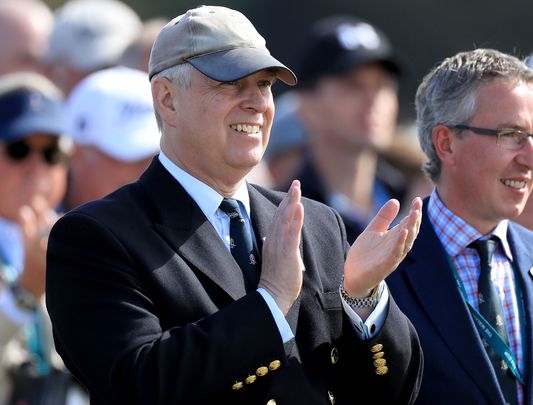 Prince Andrew at the British Open, in Portrush, Northern Ireland. 