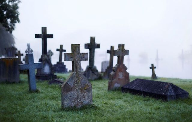 Couple caught having sex in an Irish graveyard photo