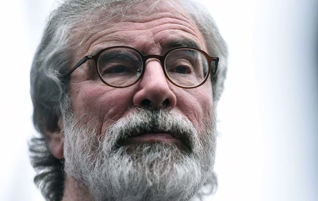  Former Sinn Féin President Gerry Adams holds a press conference as he visits a community center in the New Lodge area on August 10, 2019, in Belfast, Northern Ireland.