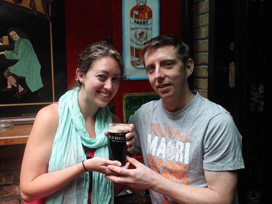 Is this not the best Irish proposal ever? For Rebecca and Laurence, nothing says I love you like a pint of Guinness.
