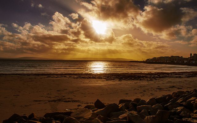 Galway Bay at sunset.
