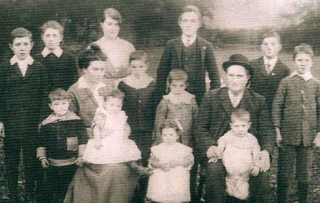 The Clarke family of Loughrae, Co. Galway nabbed the Guinness World Record for the largest number of siblings to live to 100, with five of the siblings celebrating their 100th birthdays. Above: The Clarke family in 1916.